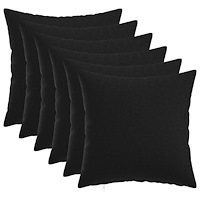 vidaXL Kuddöverdrag 6 st HEERLEN Svart 40 x 40 cm Tyg