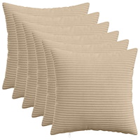 vidaXL Kuddöverdrag 6 st HEERLEN Taupe 50 x 50 cm manchester