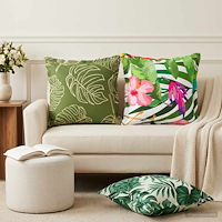 vidaXL Kuddöverdrag 12 st HOUTEN Bladdesign 45 x 45 cm Polyester