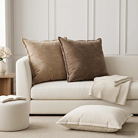 vidaXL Kuddöverdrag 2 st HOUTEN Gräddvit 65 x 65 cm Chenilletyg