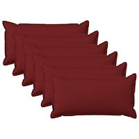 vidaXL Kudde med kudde HOUTEN 6 st Vinröd Faux Linne