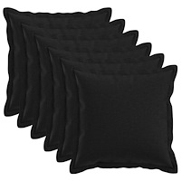vidaXL Kudde med kudde HOUTEN 6 st Svart Faux Linne