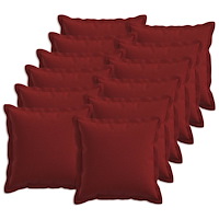 vidaXL Kudde med kudde HOUTEN 12 st Vinröd Faux Linne