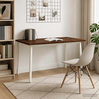 vidaXL 140 x 80 x 75 cm Massivt Akaciaträ Mörkbrun och Vit Rektangulär