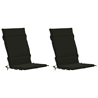 vidaXL 2-delade Höga Ryggstolsdynor GEMERT 2 st 100% Polyester Svart