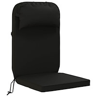 vidaXL Solsängkudde 100% Polyester Svart 55 x 124 x 5 cm