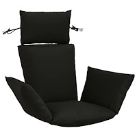 vidaXL Adirondack Kudde PUTTEN 100% Polyester Svart 60 x 145 x 10 cm