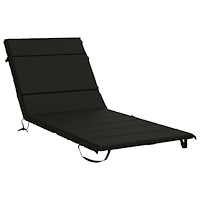 vidaXL Solstol Kudde GEMERT 100% Polyester Svart 200 x 80 x 3 cm