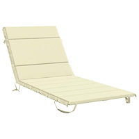 vidaXL Solstol Kudde GEMERT 100% Polyester Gräddvit 200 x 80 x 3 cm