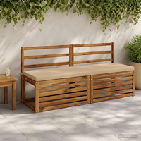 vidaXL Bänk kudde SOEST 100% Polyester Beige 140 x 50 x 5 cm