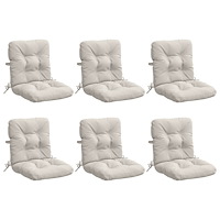 vidaXL 6-delade Höga Ryggstolsdynor VIANEN 100% Polyester Vit