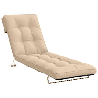 vidaXL Solstol Kudde VIANEN 100% Polyester Gräddvit 200 x 50 x 8 cm