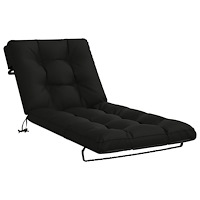 vidaXL Solstol Kudde VIANEN 100% Polyester Svart 200 x 70 x 8 cm