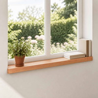 vidaXL Fönsterbrädor 2 st Lack 100 x 15 x 2 cm Massivt bokträ