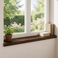 vidaXL Fönsterbrädor 2 st Mörkbrun 100 x 30 x 2 cm Massivt bokträ