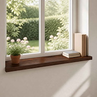 vidaXL Fönsterbrädor 2 st Mörkbrun 80x 40 x 2 cm Massivt bokträ