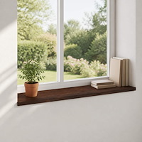 vidaXL Fönsterbrädor 2 st Mörkbrun 140 x 40 x 2 cm Massivt bokträ