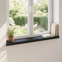 vidaXL Fönsterbrädor 2 st Svart 80x 20 x 2 cm Massivt bokträ