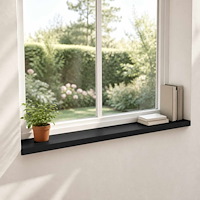 vidaXL Fönsterbrädor 2 st Svart 140 x 20 x 2 cm Massivt bokträ