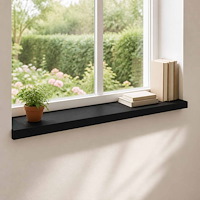 vidaXL Fönsterbrädor 2 st Svart 80x 25 x 2 cm Massivt bokträ