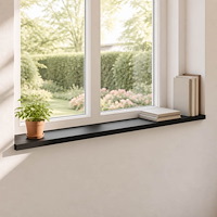 vidaXL Fönsterbrädor 2 st Svart 160 x 25 x 2 cm Massivt bokträ