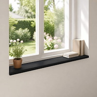 vidaXL Fönsterbrädor 2 st Svart 140 x 30 x 2 cm Massivt bokträ