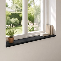 vidaXL Fönsterbrädor 2 st Svart 160 x 30 x 2 cm Massivt bokträ