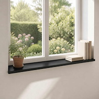 vidaXL Fönsterbrädor 2 st Svart 100 x 40 x 2 cm Massivt bokträ