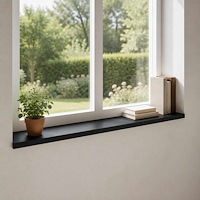 vidaXL Fönsterbrädor 2 st Svart 140 x 40 x 2 cm Massivt bokträ