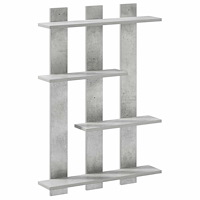 vidaXL Vägg hylla Betonggrå 61 x 13,5 x 88 cm Konstruerat trä