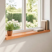 vidaXL Fönsterbrädor 2 st Lack 80x 20 x 2 cm Massivt bokträ