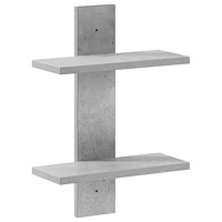 vidaXL Vägghylla Betonggrå 30 x 13,5 x 43 cm Konstruerat trä