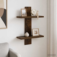 vidaXL Vägghylla Rökt ek 30 x 13.5 x 43 cm Konstruerat trä