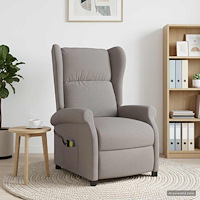 vidaXL Vingback Elektrisk Massagefåtölj Taupe Tyg