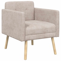 vidaXL Accentfåtölj Beige Chenilletyg