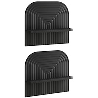 vidaXL Vägg hylla 2 st Svart 41 x 13.5 x 37.5 cm Konstruerat trä