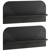 vidaXL Vägg hylla 2 st Svart 80,5 x 13,5 x 37,5 cm Konstruerat trä