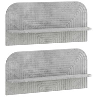 vidaXL Vägg hylla 2 st Betonggrå 80,5 x 13,5 x 37,5 cm Konstruerat trä