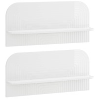 vidaXL Vägg hylla 2 st Vit högglans 80,5 x 13,5 x 37,5 cm