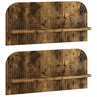 vidaXL Vägg hylla 2 st Rökt ek 80.5 x 13.5 x 37.5 cm Konstruerat trä
