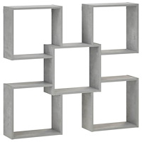 vidaXL Vägg hylla Betonggrå 99,5 x 17 x 91 cm Konstruerat trä