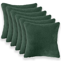 vidaXL Kuddöverdrag 6 st HEERLEN Mörkgrön 30 x 30 cm Bouclé