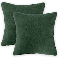 vidaXL Kuddöverdrag 2 st HEERLEN Mörkgrön 45 x 45 cm Bouclé