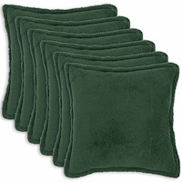 vidaXL Kuddöverdrag 6 st HOUTEN Mörkgrön 65 x 65 cm Bouclé
