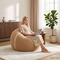 vidaXL Bomullsstol Beige 95 x 93 x 71 cm Sherpa