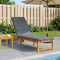 vidaXL Solstol Kudde GEMERT 100% Polyester Blå 200 x 50 x 3 cm