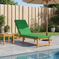 vidaXL Solstol Kudde GEMERT 100% Polyester Grön 200 x 50 x 3 cm