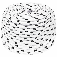 vidaXL Mångsidigt bruksrep 10 mm 25 m Vit Polyester