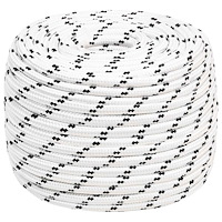 vidaXL Mångsidigt bruksrep 14 mm 250 m Vit Polyester