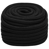 vidaXL Mångsidigt bruksrep 20 mm 50 m Svart Polyester